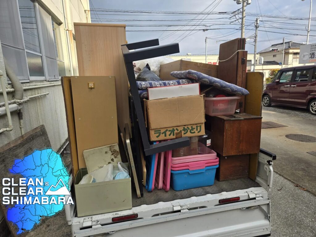 島原市森岳地区での不用品の回収事例（令和7年 2025）