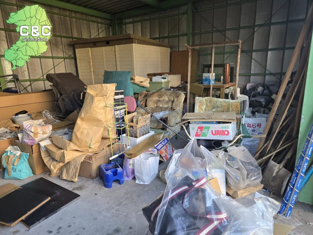 【南島原市深江町】倉庫の不用品回収処分事例（ビフォーアフター）