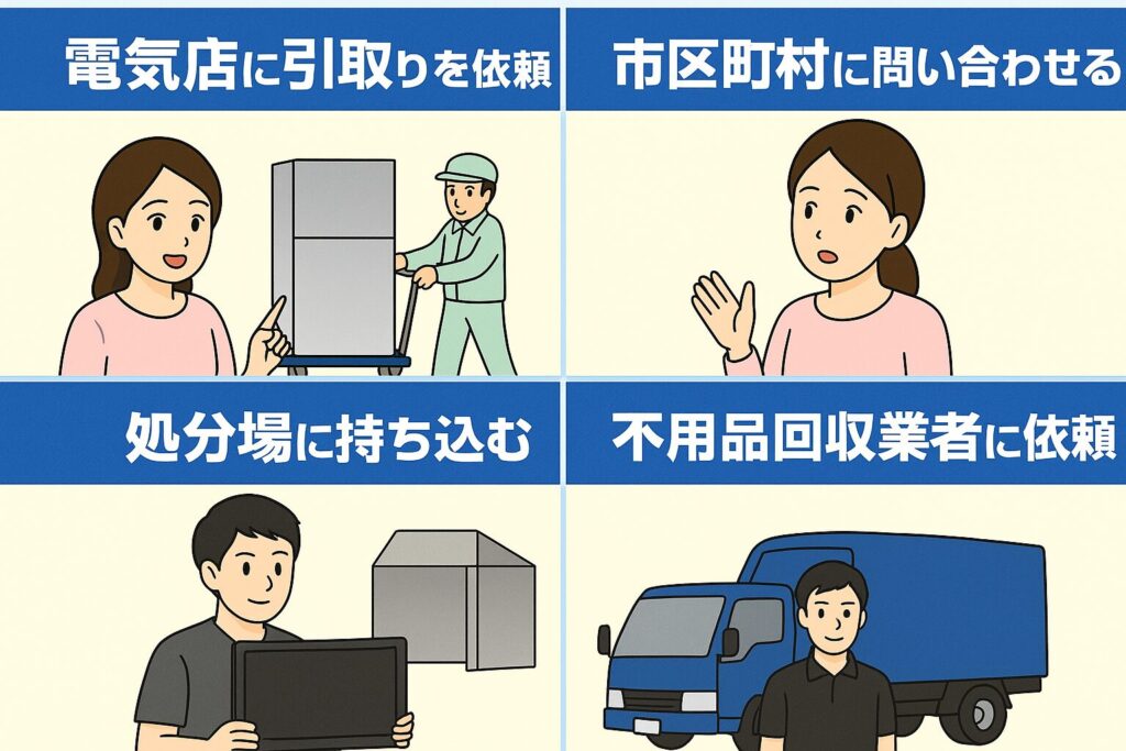 家電リサイクル対象製品の処分方法（島原半島（島原市・雲仙市・南島原市）諫早市エリアにて不用品回収業者に依頼される場合は、是非 クリーン&クリア島原へ！）