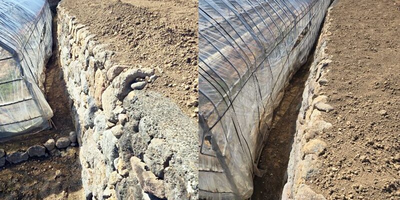 石垣の修復作業